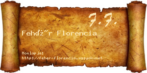 Fehér Florencia névjegykártya
